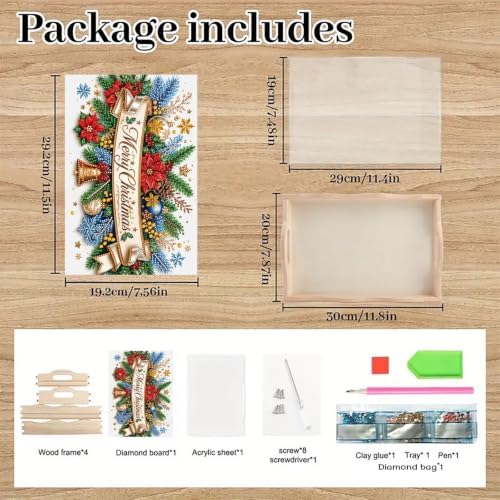 ARTopet DIY Diamond Art Painting Serving Tray Holiday Wooden