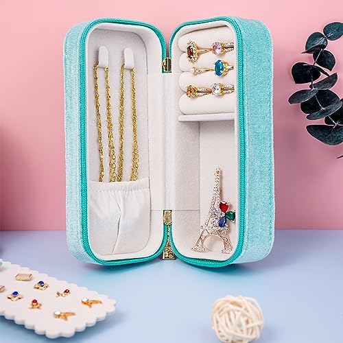 BONNY DODO Small Travel Jewelry Box Organizer for Women with Plush