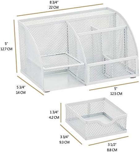 Annova Mesh Desk Organizer Office with 7 Compartments + Drawer/Desk