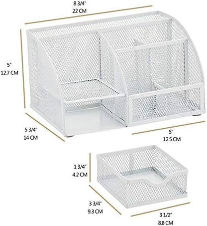 Annova Mesh Desk Organizer Office with 7 Compartments + Drawer/Desk