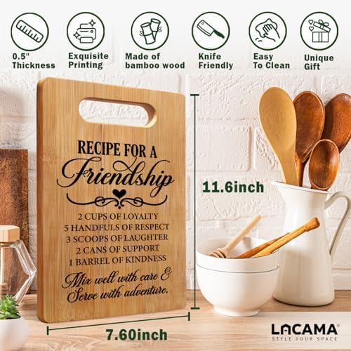 Lacama Friendship Gifts for Women Cutting Board for Kitchen, Best