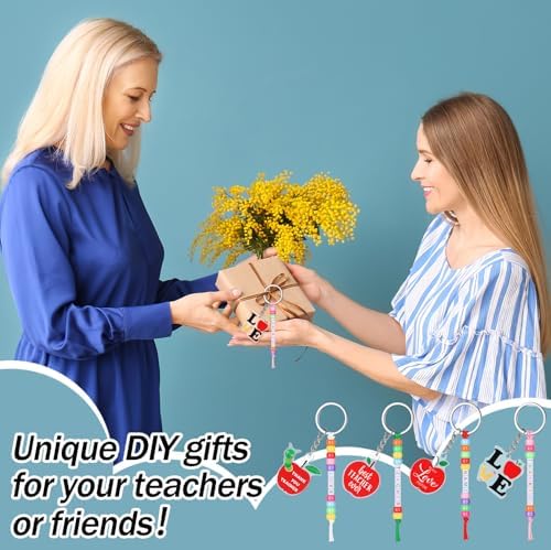 Suncalla 984 Pcs 24 Set Teacher Keychain Making Kit Teacher Charm