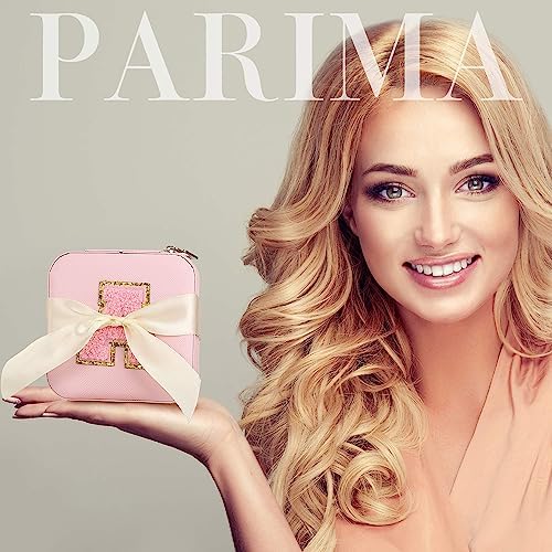 Parima Women's Mini Jewelry Case - L Initial, Pink - Perfect for