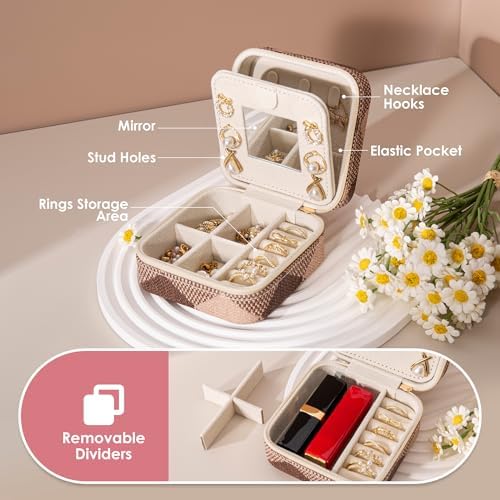 Geometric Diamond Jewelry Box, Argyle Classic Retro Jewelry Travel