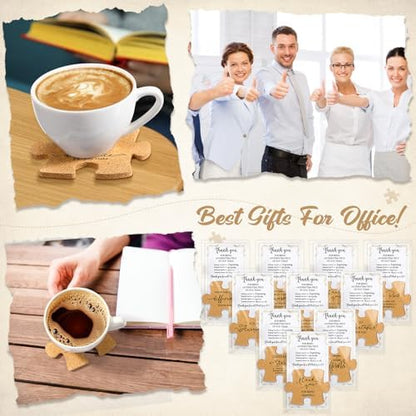 Hushee 20 Pcs Puzzle Coasters Appreciation Gifts, 10 Styles