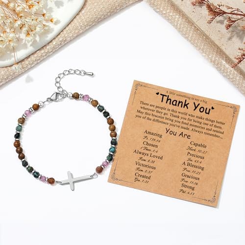 TONY & SANDY Christian Cross Bracelet for Women, Birthday Christmas