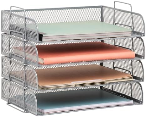 Mind Reader Stackable Paper Tray, Desktop Organizer, File Storage