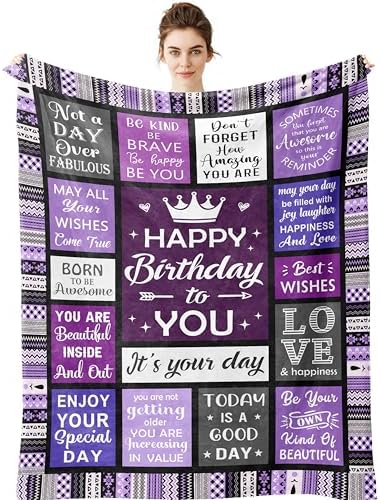 Yamco Birthday Gifts for Women - Happy Birthday for Woman Throw