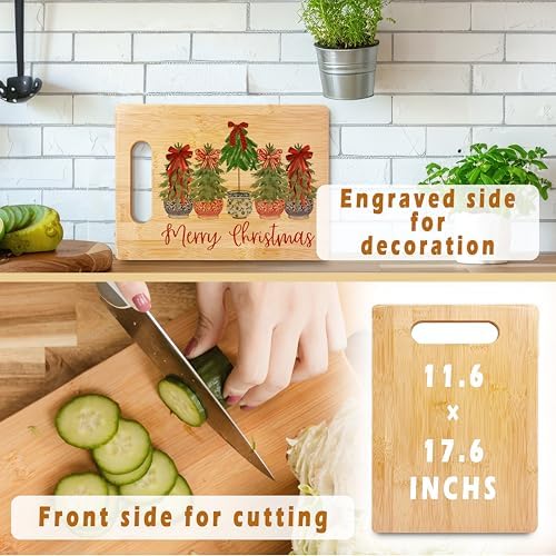 Chinoiserie Christmas Cutting Board for Kitchen Decor, Merry Christmas