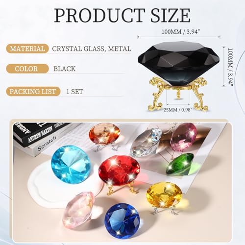 PATIKIL Diamond Crystal Paperweight, 100mm / 3.94" Crystal Paperweight