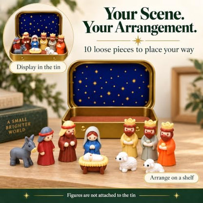 Mini Nativity in a Tin Box, Mini Nativity Set, Pocket Nativity