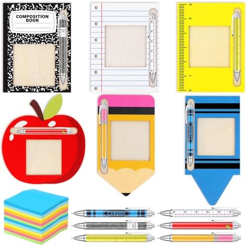 18 Pcs/6 Set Teacher Gifts Wooden Note Holders with Sticky Notes and