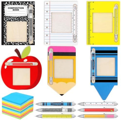 18 Pcs/6 Set Teacher Gifts Wooden Note Holders with Sticky Notes and