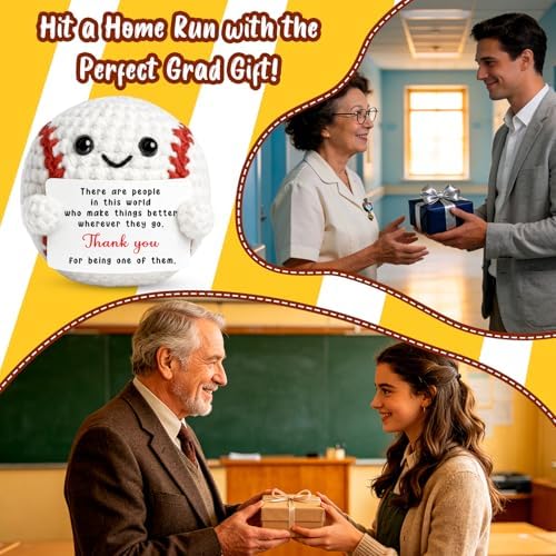 Teacher Appreciation Thank You Crochet Baseball Gifts for Women Men