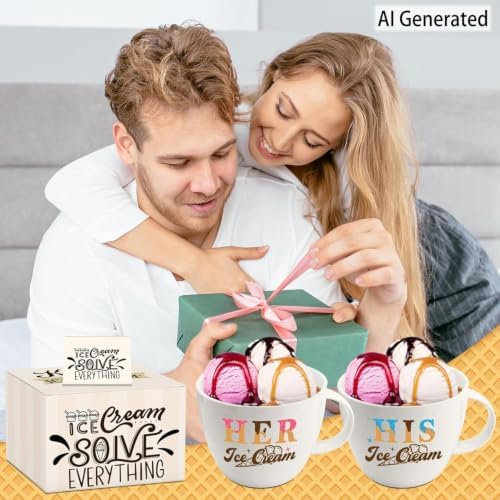 Hexagram His And Hers Gifts, Anniversary Couples Gifts Set Ice Cream