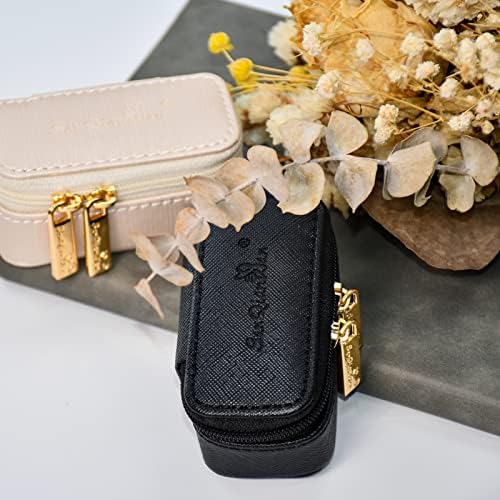 Luxury Mini Travel Ring Box Leather jewelry Case Organizer