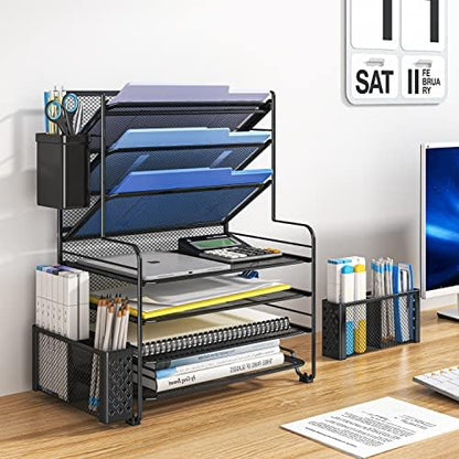 Simple Trending 7 Tier Desk File Organizer, Letter Tray Paper