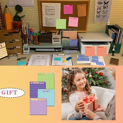 24Pcs Inspirational Sticky Notes with Lines Positive Affirmation