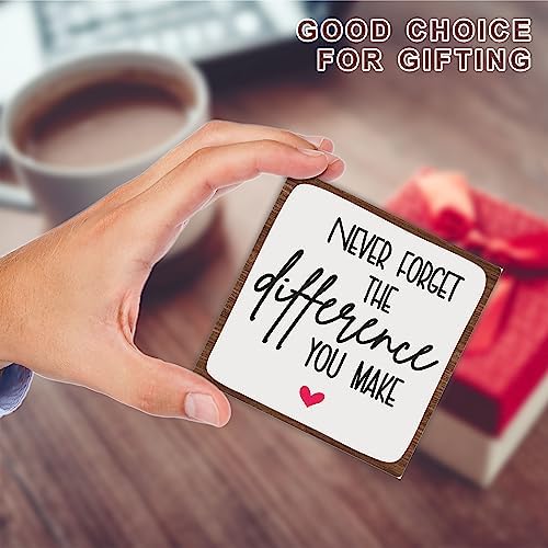 Wooden Motivational Office Desk Decor 4in - Never Forget The