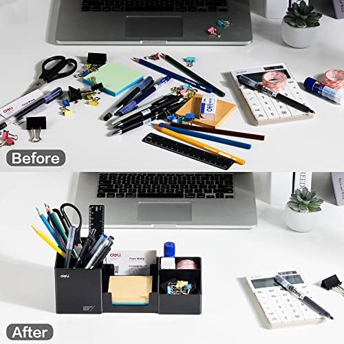 deli Desk Organizer, Plastic Desktop Organizer with Pencil Holder and