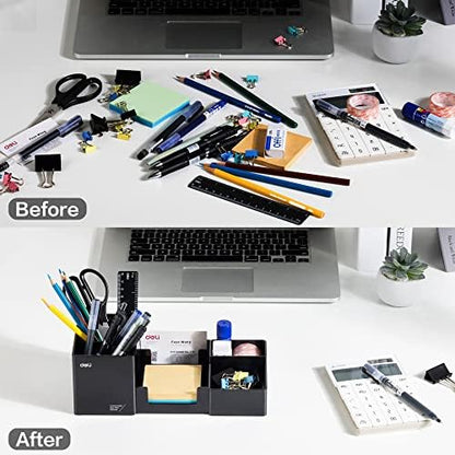 deli Desk Organizer, Plastic Desktop Organizer with Pencil Holder and