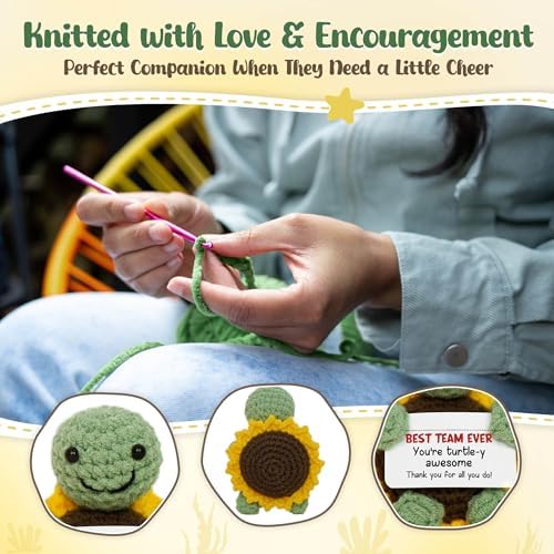 OASSIE Appreciation Gifts for Employee - Positive Turtle Crochet