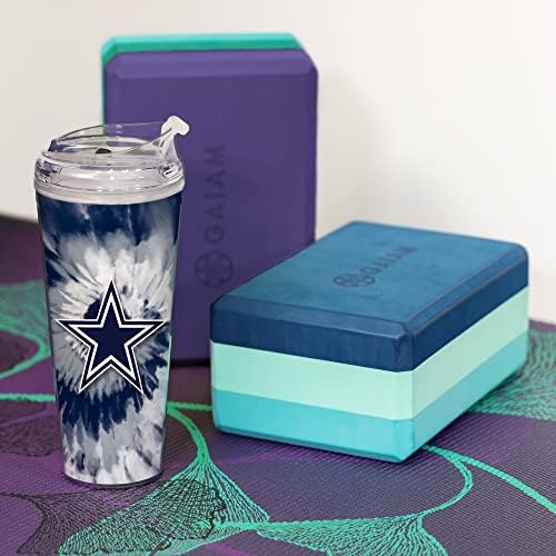 Rico Industries NFL Football Glitter 24oz Acrylic Glitter Tumbler with