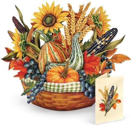 Freshcut Paper Golden Harvest 12" Classic Pop Up Bouquet Card