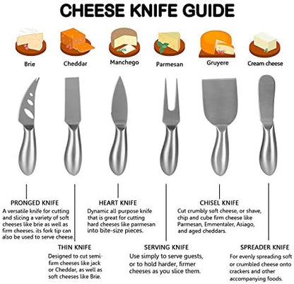 Esup Cheese Knife Set Premium 6-Piece Stainless Steel Cheese knives