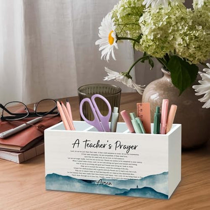 DILSJ Christian Teacher Gifts Pen Pencil Holder Organizer for Desk, A