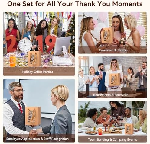 40 Pcs/8 Sets Employee Appreciation Gifts Glass Cups with Coasters