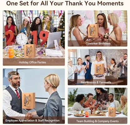 40 Pcs/8 Sets Employee Appreciation Gifts Glass Cups with Coasters