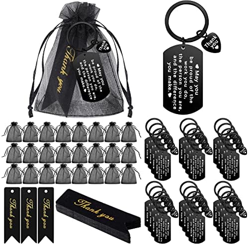 Yinkin 72 Pcs Thank You Keychains Bulk Employee Appreciation Gifts