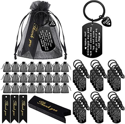 Yinkin 72 Pcs Thank You Keychains Bulk Employee Appreciation Gifts