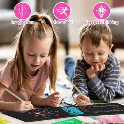2-Pack Scratch Paper Art Set: Notebooks Arts Supplies and Crafts for