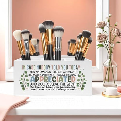 Boho Inspirational Pencil Pen Holder for Desk, Appreciation Gifts for