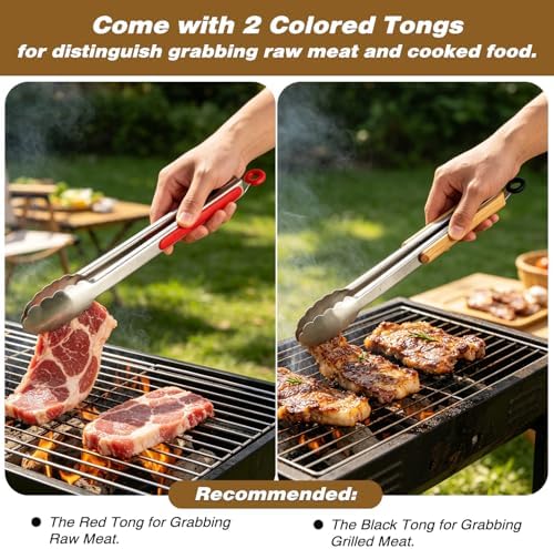 Sunmei Grill Prep and Serving Trays, 3-in-1 Stackable BBQ Food Tray