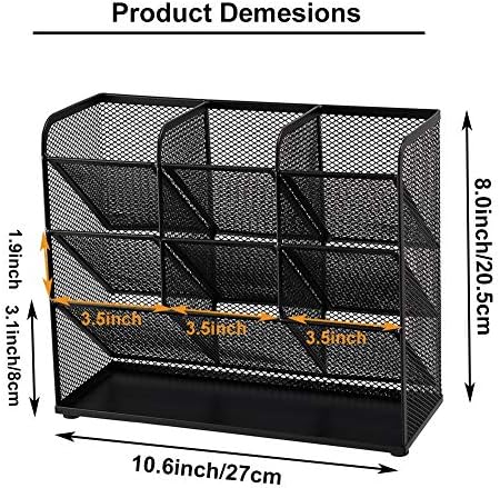 Marbrasse Mesh Desk Organizer, Multi-Functional Pen Holder, Desktop