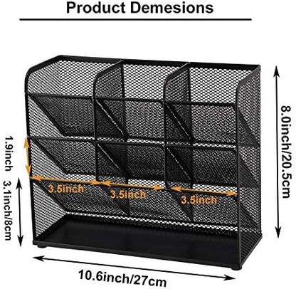 Marbrasse Mesh Desk Organizer, Multi-Functional Pen Holder, Desktop