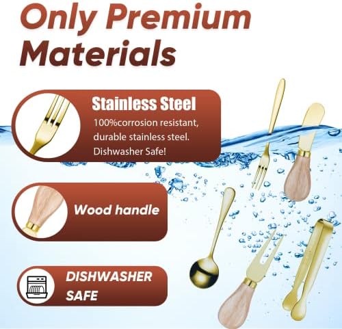 18 Pieces Charcuterie Board Accessories Spreader Knife Set, Gold