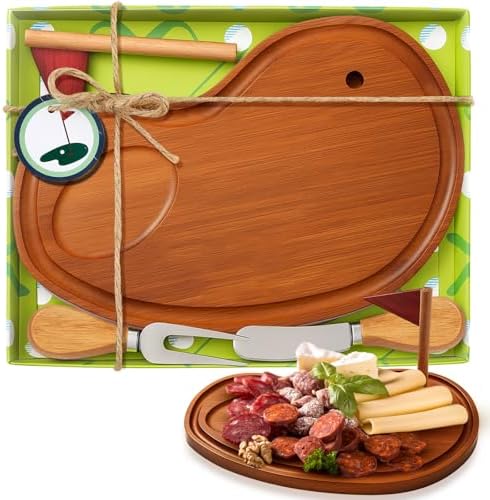 Ziliny Golf Small Cheese Board Gift Set,9.8" X 7.8",Carbonized Color