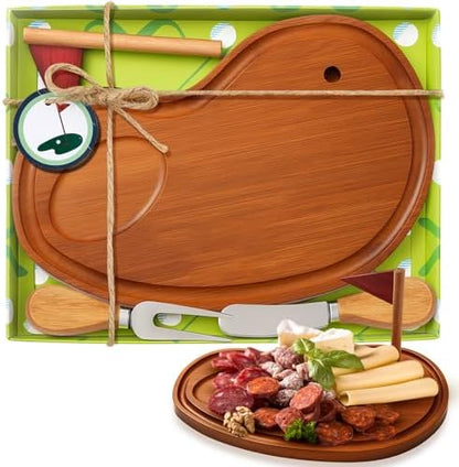 Ziliny Golf Small Cheese Board Gift Set,9.8" X 7.8",Carbonized Color