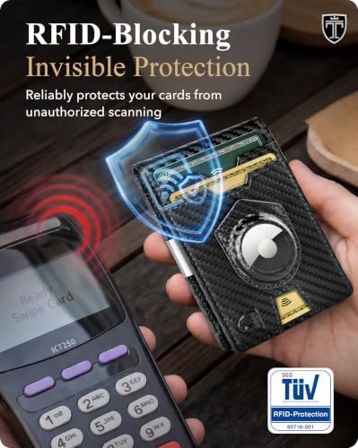 TRAVANDO Money Clip Wallet with AirTag Pocket - RFID Protected Wallet
