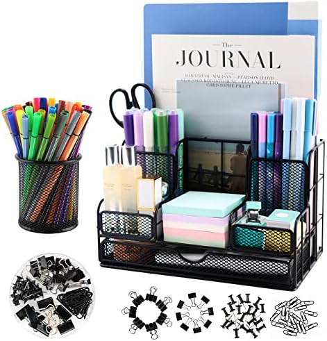 Desk Organizers Caddy and Accessories with 7 Compartments + Pen Holder