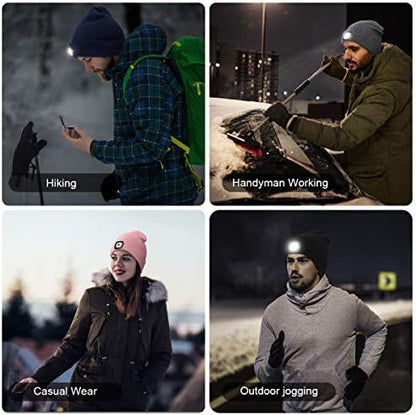 LED Beanie with The Light, Unisex Gifts for Men Dad Husband Him