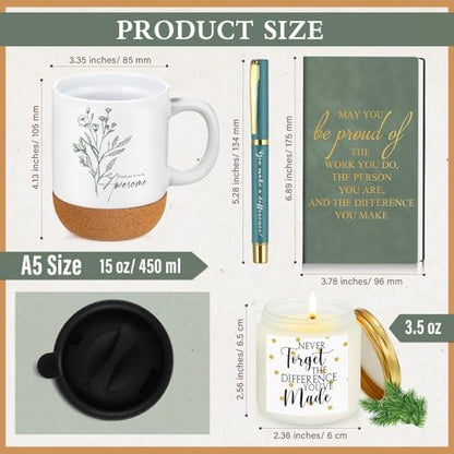 Sayglossy 4 Pcs Thank You Gift Set for Men Employee Coworker Teacher