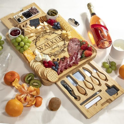 Personalized Charcuterie Board Gift Set, Custom Engraved Charcuterie