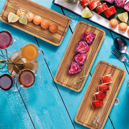 Anyvape 3 Pack Acacia Wooden Serving Trays, Charcuterie Board