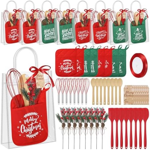 Chengu 58 Pcs Christmas Kitchen Gift Set Merry Christmas Pot Holders