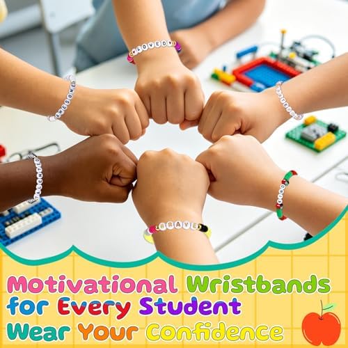 30Pcs Inspirational Bracelet Gift for Student, Back to School Handmade